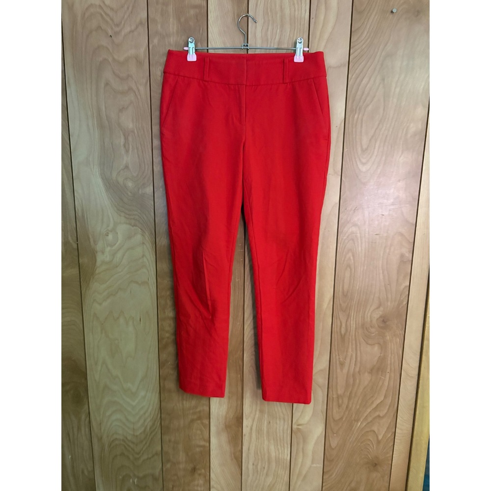 Ann Taylor LOFT Julie Skinny Red Dress Pants Womens Size 4 Slim Trousers